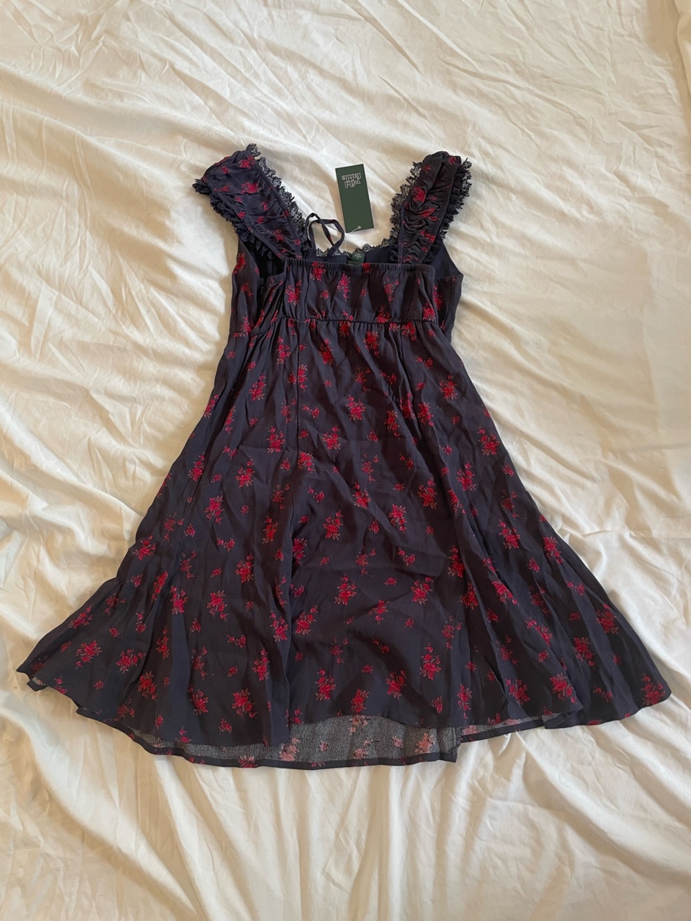 wild fable Blue Mini Dress with Red Floral Print - Picture 4 of 6